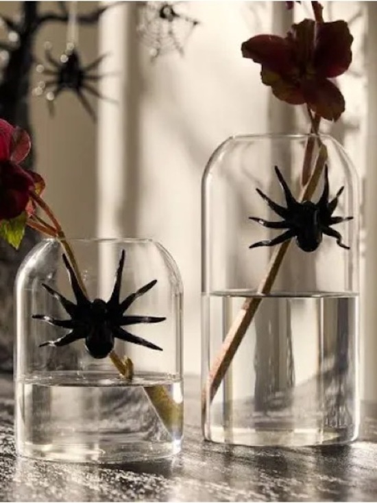 West Elm Other - West Elm Clear Glass Bud Vase with Black Spider 🕷️ Accent BNIB